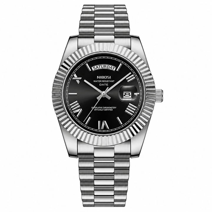 NIBOS Classic Steel Watch