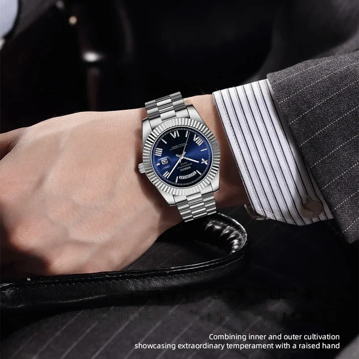 NIBOS Classic Steel Watch