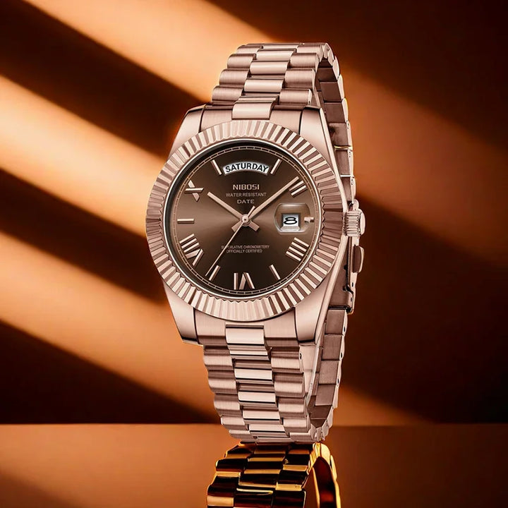 NIBOS Classic Steel Watch
