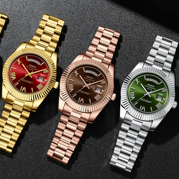 NIBOS Classic Steel Watch