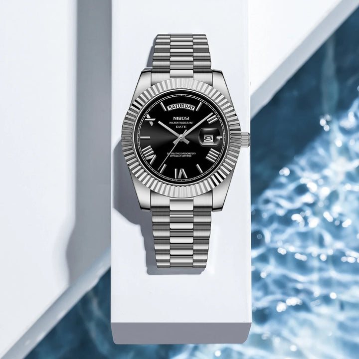 NIBOS Classic Steel Watch