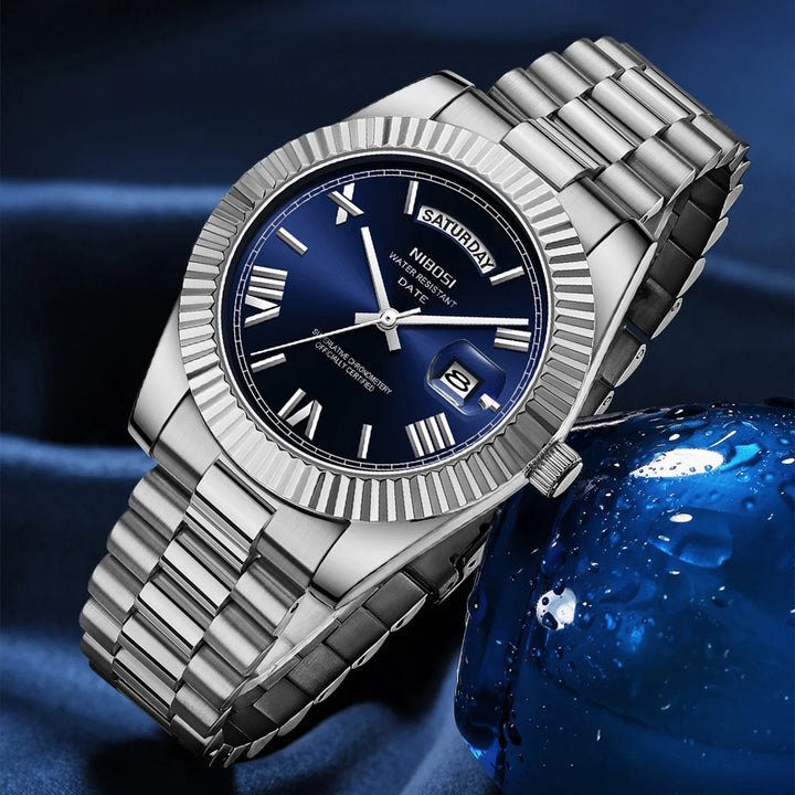 NIBOS Classic Steel Watch